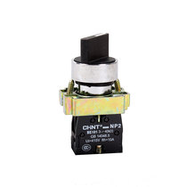 Original Chint Button NP2-BD21 Two Bit 1 Normally Open Knob Switch Selector (Metal)