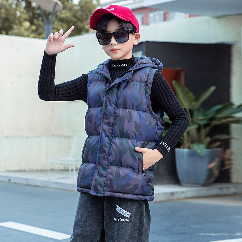 Barabala children boys winter season thick down vests in the middle of the older boys jacket jacket jacket