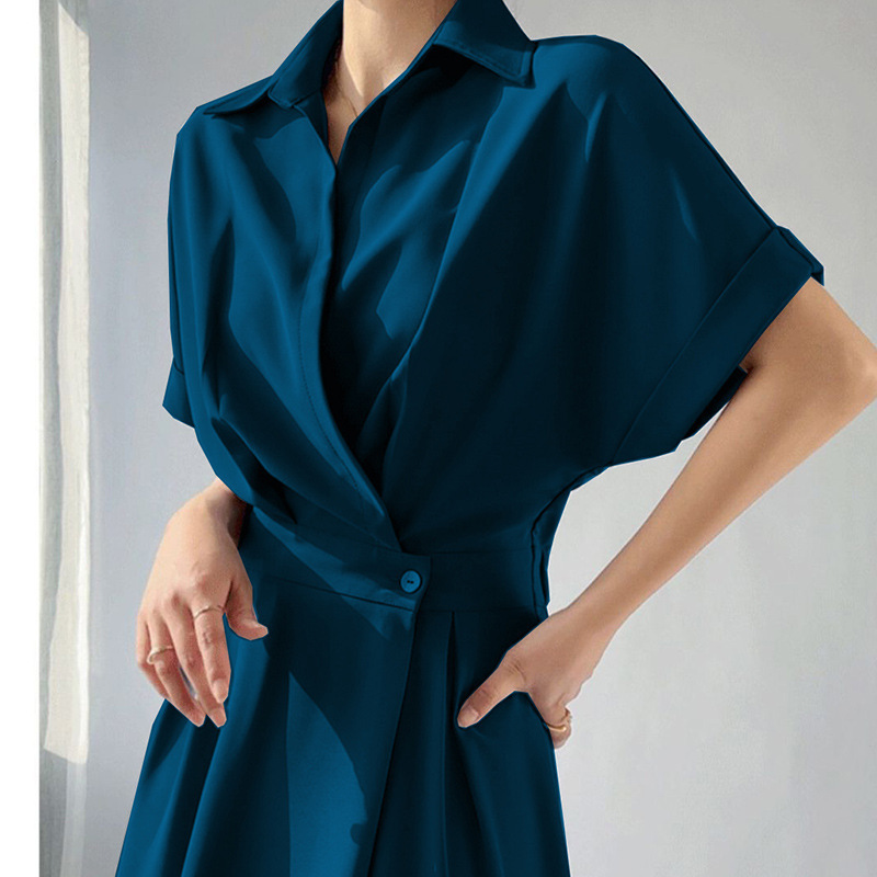 2026 Summer New Plus-Size Elegant Shirt Dress for Plus-Size Women, Slimming, Tummy-Concealing, Waist-Cinching, Short-Sleeved, Knee-Length Dress 2026 Summer New Plus-Size Elegant Shirt Dress for Plus-Size Women, Slimming, Tummy-Concealing, Waist-Cinching, Short-Sleeved, Knee-Length Dress