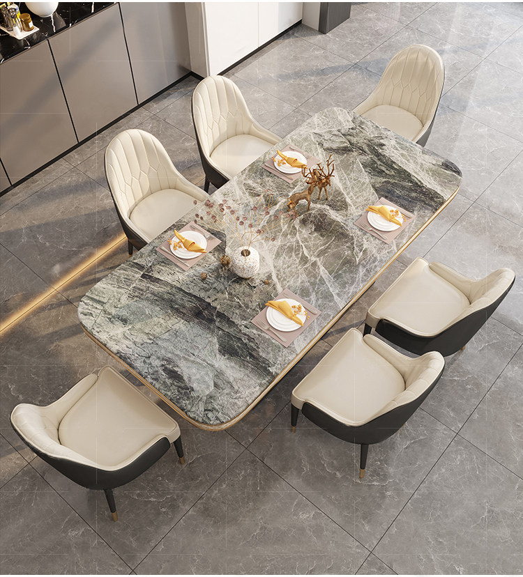 Elevate Your Space: Glossy Sintered Stone Dining Set & Chairs - Taobao product photo 8