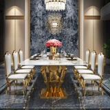 Современный и минималистичный стульчик для кормления из нержавеющей стали, прямоугольная мраморная вилла