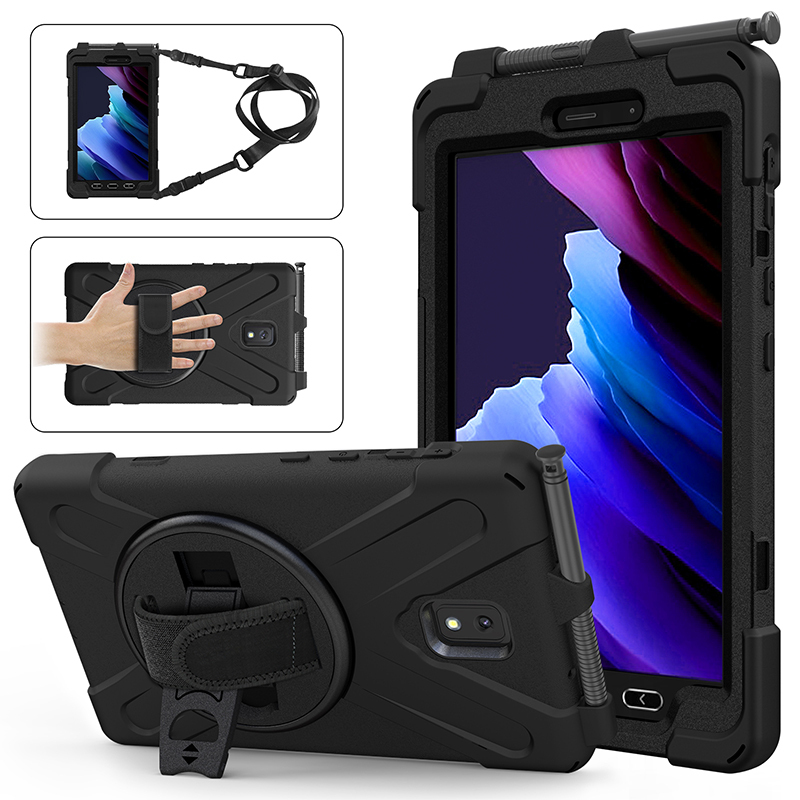 Suitable for Samsung Galaxy Tab Active5 Protective Case Active3 All-Inclusive Anti-Fall Case 8inch Tablet T570/X306B Silicone Case Rotating Support Hand Strap Outdoor Hard Case
