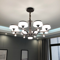 Living room lights Nordic light luxury bedroom dining room lights High-grade three-color dimming led model room modern simple chandelier