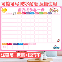 Children Habits Plan Table Wall Stickup Pink Cat Reward Wall Stickup Custom Teaching Whiteboard Stickup Elementary School Students Disciplined to stick to wall