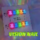 VISIONNAIL 레인보우 루미너스 베어 형광 컬러 패치 매니큐어 탈착식 마감 웨어러블 네일 패치