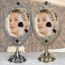 Large HD European mirror makeup mirror desktop Princess Mirror retro double-sided vanity mirror bedroom table mirror