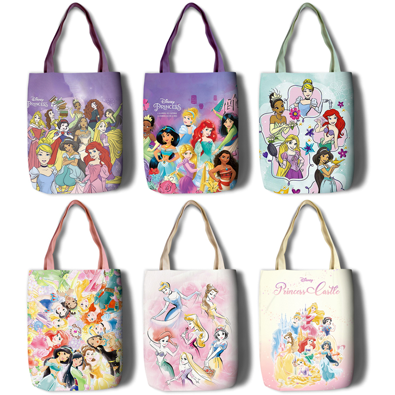 Disney Princess Snow White Mermaid Student Portable Canvas Shopping Bag Shoulder Bag Disney Princess Snow White Mermaid Student Portable Canvas Shopping Bag Shoulder Bag