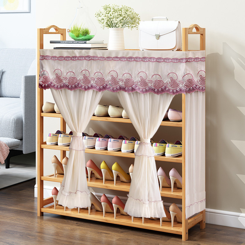 Self-adhesive open shoe cabinet curtain free of punch mounting wardrobe dust-proof curtain integral cabinet shielded cloth curtain containing cabinet decorative curtain