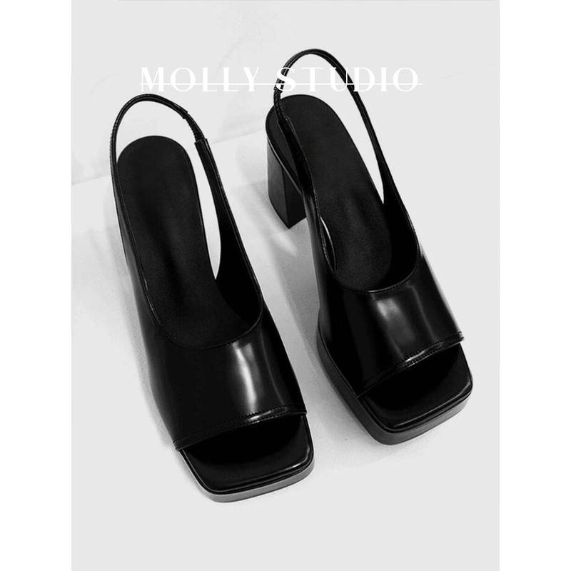 Han Suhy's Same Style~ High-Heeled Sandals, Soft and Comfortable for Women, 2026 Spring and Summer New Style, Black Versatile Women's Shoes for Outdoor Wear