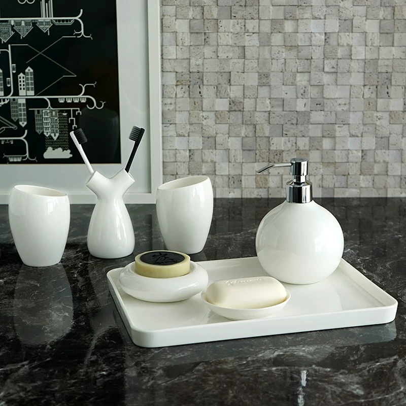 Ceramic set, mouthwash, European style, for beloved, simple and elegant design