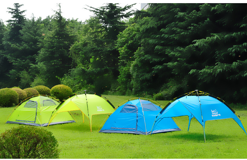 户外自动帐篷 3-4人防暴雨四季遮阳帐全自动双层家庭出游野营帐蓬