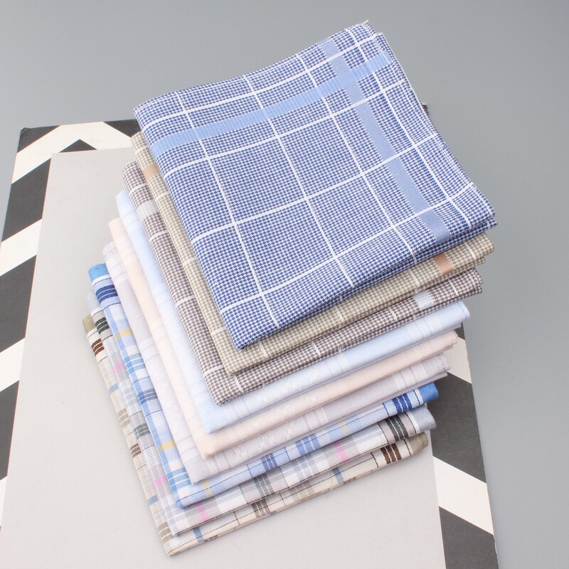 Pure Cotton Handkerchief, Unisex, Plaid Pattern, Retro, Soft, Sweat-Absorbent, Plaid, Portable Cotton Hand Towel, Premium Handkerchief