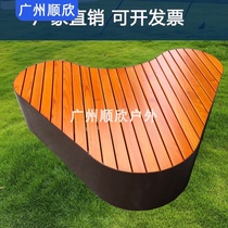 Creative outdoor heart-shaped stainless steel seat scenic spot interior decoration finished bench outdoor pedestrian street rest bench