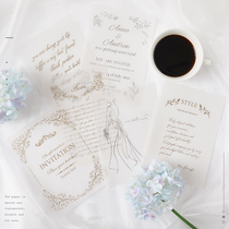 Retro print wedding photo props transparent sulfuric acid paper ins style decorative nail jewelry photography background paper