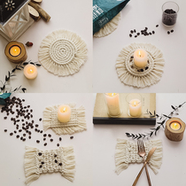 Tassel woven coaster photo props ins Wind desktop creative decoration ornaments photography background cloth