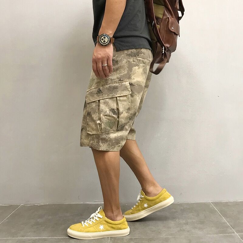 Men's Pure Cotton Desert Shorts for Summer, Multi-Pocket, Loose Fit, Functional Camouflage Casual Work Shorts Men's Pure Cotton Desert Shorts for Summer, Multi-Pocket, Loose Fit, Functional Camouflage Casual Work Shorts