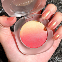 Drinking hillock Sesame Peach Gradient Blush Rouge Grease Waterproof Perspiration not fainting and Cosmetic Pink fine Tibright color