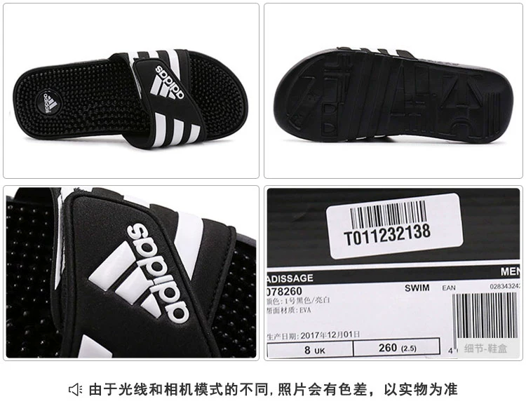 Dép Adidas nam 2018 xuân Velcro sandal đi biển chống trượt giày thể thao thông thường 078260