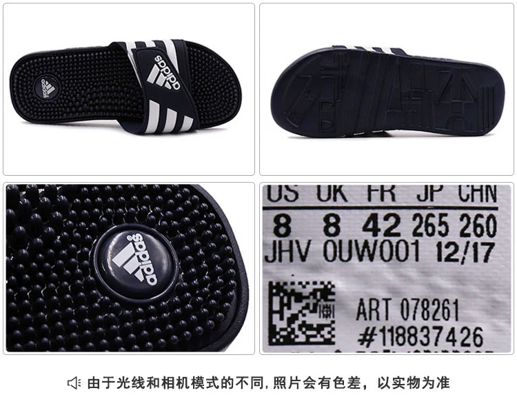 Dép Adidas nam 2018 xuân Velcro sandal đi biển chống trượt giày thể thao thông thường 078260