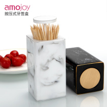 Toothpick box Creative automatic pop-up household living room press-type dining room Light luxury toothpick tube can Portable toothpick can