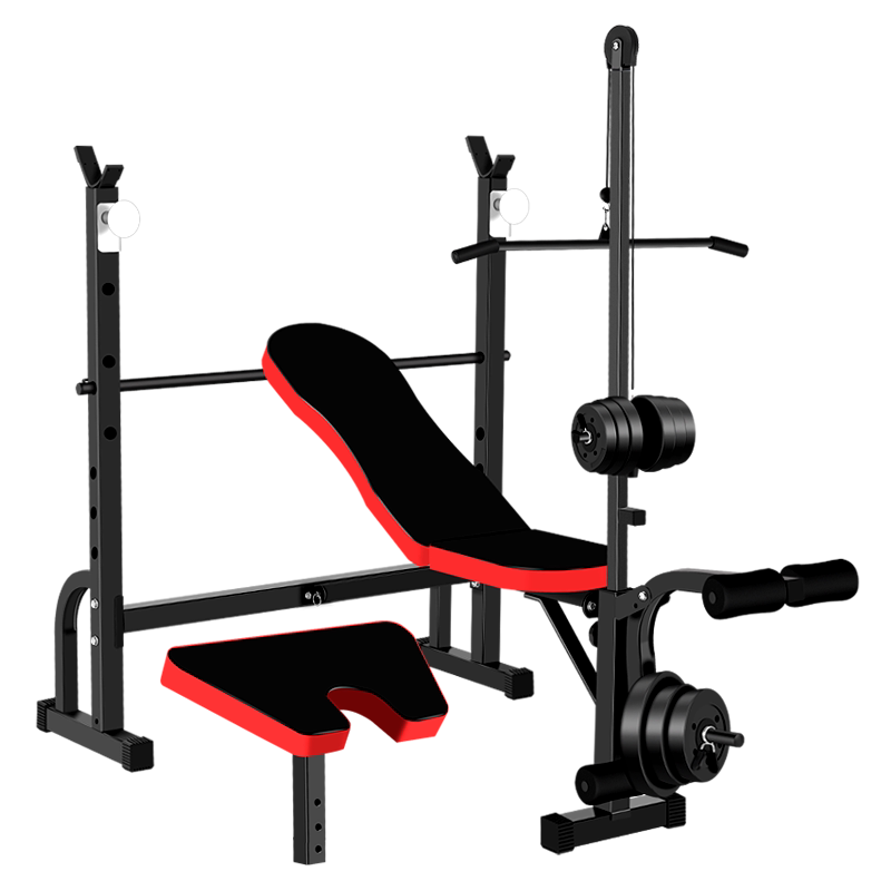 Aibo Multifunction Weightlifting Bed Household Barbell Suit Deep Squatting Frame Fitness Equipment High Pull Rod Sleeper