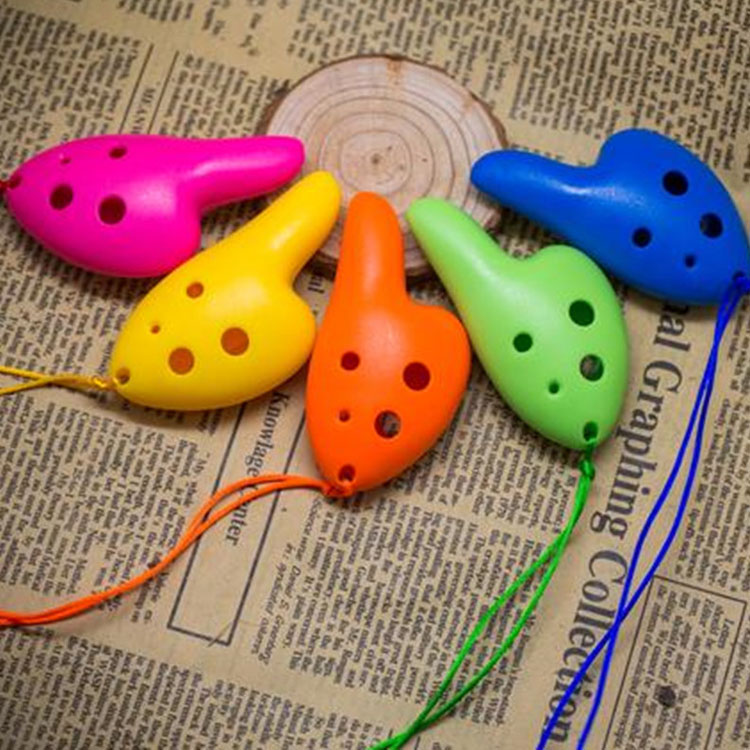 Wood Fire Pottery Flute 6 Holes SC Plastic Pottery Flute Mini Six Holes Treble C Tone Pottery Flute Young Children Enlightenment Plastic Musical Instruments