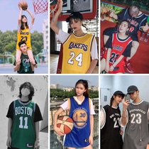 Fake two jerseys female loose bf wind trend hip hop male tide Kobe Kobe Owen James outside wearing basketball suit customization