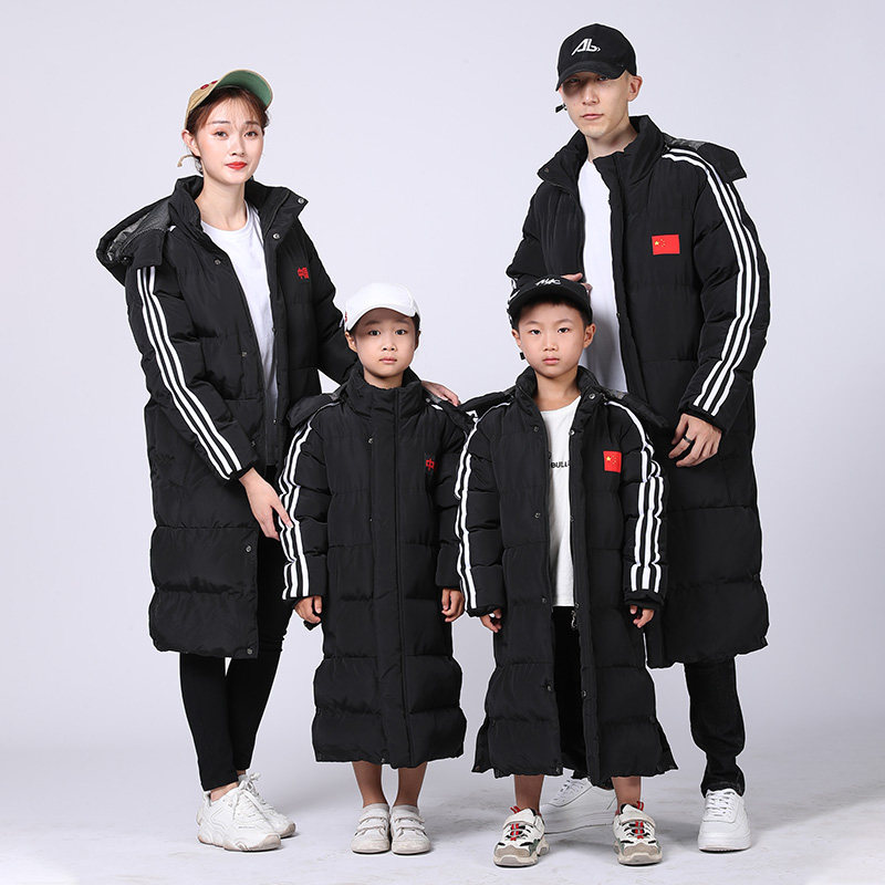 Gush coat cotton big coat over knee lengthened Outdoor Training Sport Big Clothes Men And Women Universal