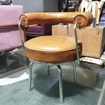 Stainless steel soft bag designer armrest dining chair Rotating leisure chair Personalized conference chair Desk chair round stool LC7