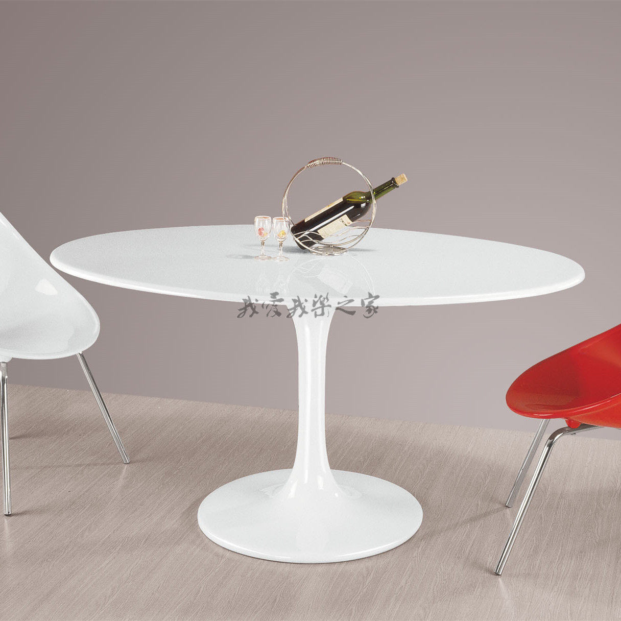 Nordic oval pure white dining table creative 6 people 8 people large dining table personality leisure table art simple paint