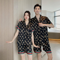 2022 Summer New Ice Silk Sleepwear Lady Short Sleeve Summer Couples Home Conserved Mens Spring And Autumn A Man And Woman
