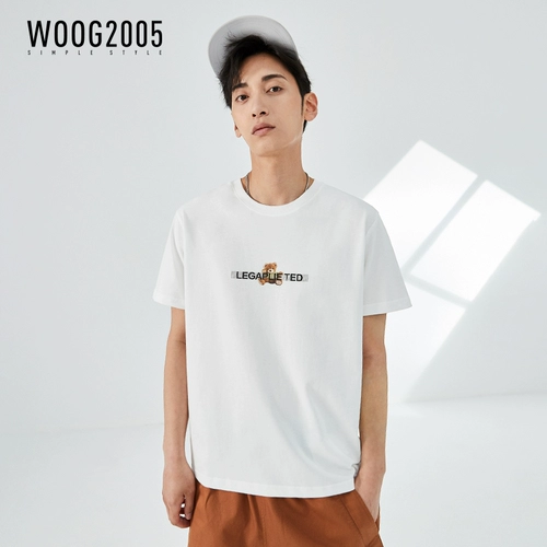 Летняя базовая приятная телу хлопковая футболка с коротким рукавом, с медвежатами, сезон 2021