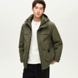 Мужской бархатный черный водоотталкивающий дорожный пуховик, зимняя куртка, утиный пух