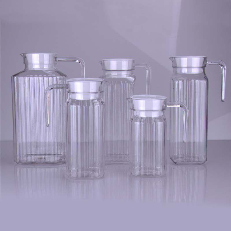 Cold water jug Plastic striped kettle Large capacity cold water jug Heat-resistant cold water cup Acrylic Cold water Jug Juice Jug