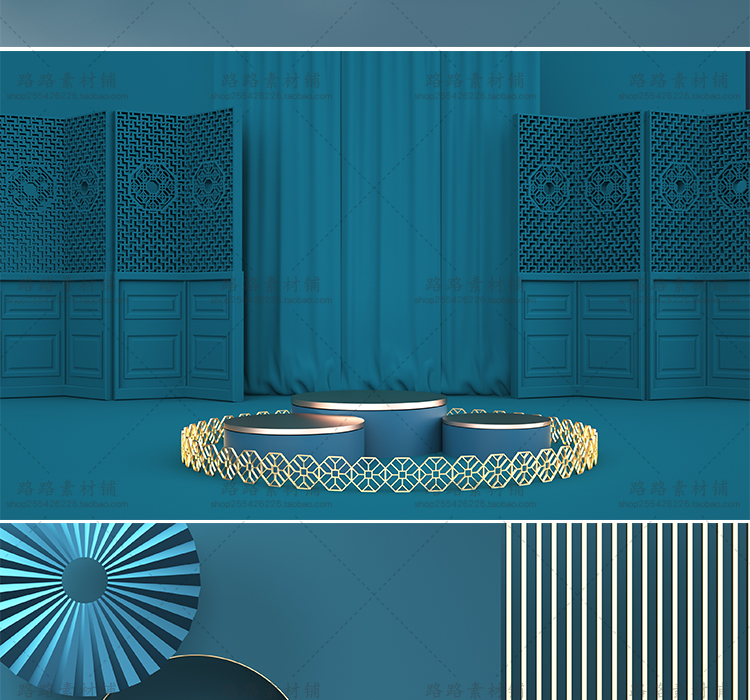 模型-C4D国潮场景模型精选集，110个C4D文件+PSD文件+JPG预览图插图33小新卖蜡笔