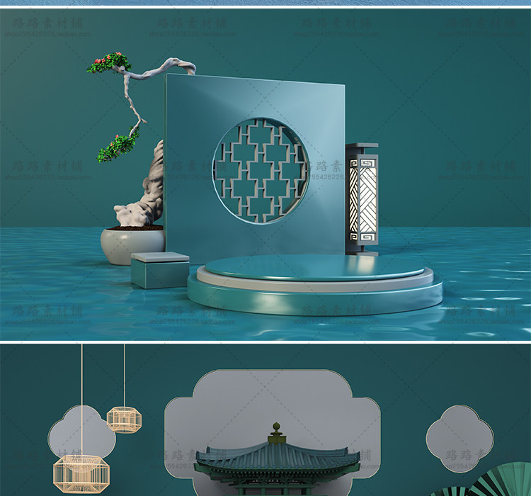 模型-C4D国潮场景模型精选集，110个C4D文件+PSD文件+JPG预览图插图29小新卖蜡笔