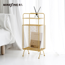 Maifan Nordic soft decoration bedroom wrought iron creative magazine rack Floor-to-ceiling simple bookshelf shelf