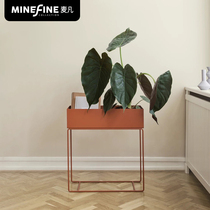 Maifan Nordic simple indoor shelf Living room balcony plant floor rack Flower rack Wrought iron green radish shelf