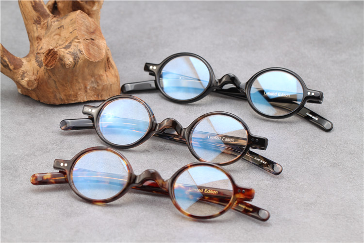 Kính mặt nhỏ retro kính thủ công khung siêu nhỏ kính gọng tròn kính cận thị gương nữ nhỏ khung nhỏ hình bầu dục kính nam kính phân cực