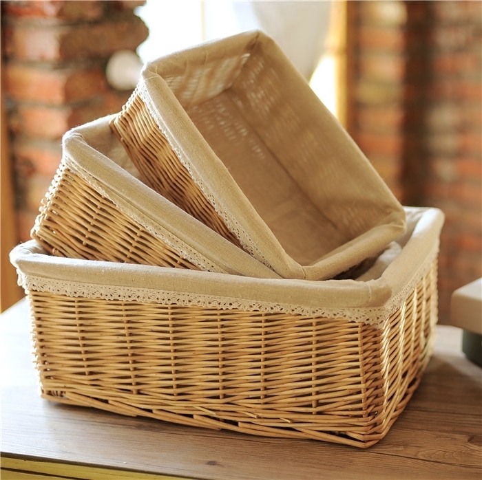 Containing Basket of Rattan Woven Storage Box Fields Garden Liu Chic Cloth Art Basket Fruit Table Zero Food Frame Bamboo Woven And Contained Basket