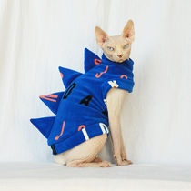 Custom Sphinx pet cat clothes Fleece spring and autumn and winter warm thick dinosaur outfit hairless cat special