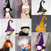 Hand woven cute funny open ear hat headdress wig set shape hairless cat DAPAN pet photo