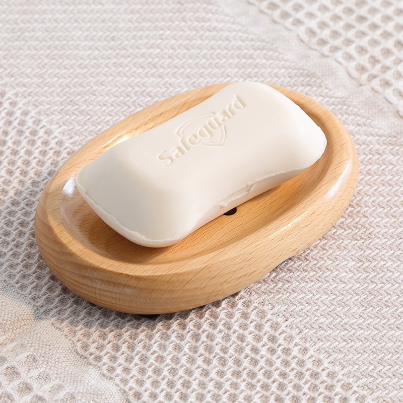 Original original vegetarian beech wood natural log elliptical soap box bottom with drain hole Windmoisturizing corners