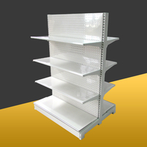 Frame oil luxury single-sided chrome supermarket single-layer shelf manufacturers double-sided Japanese hole hole board column display container