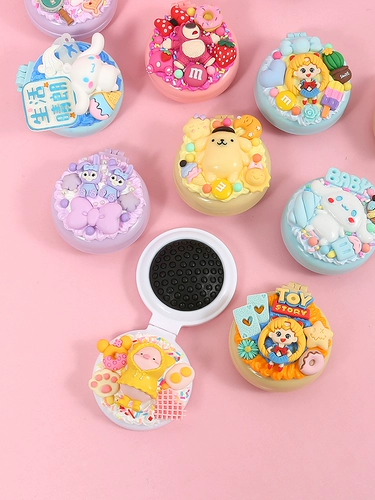 Кремовое портативное зеркало, складная расческа, креативный набор материалов для школьников, «сделай сам»