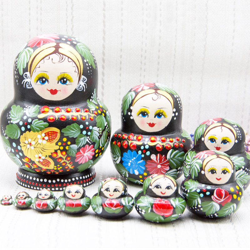 Russian doll toy Chinoiserie 10 layer linden wooden cute baby puzzle specialty TikTok gift