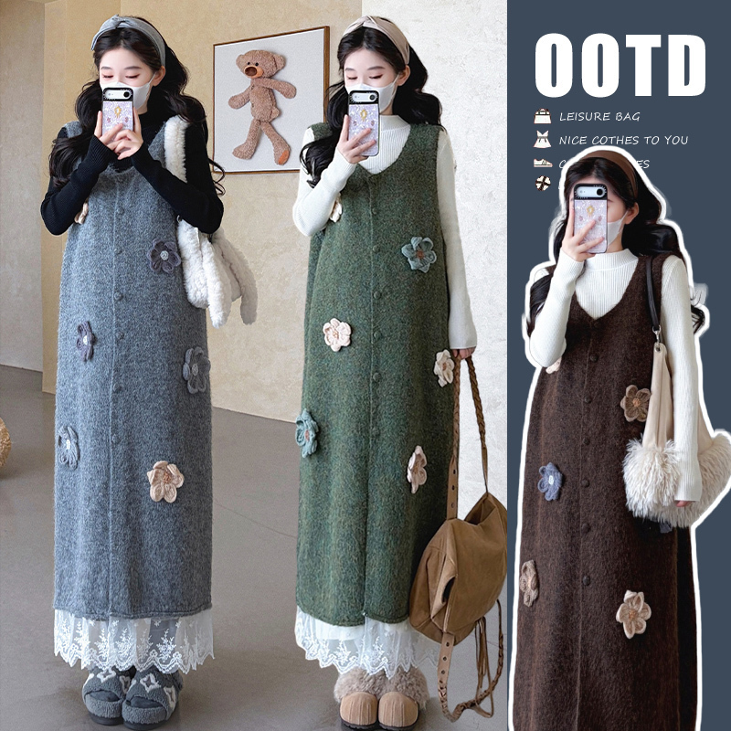 Maternity Wear Autumn and Winter Set 2026 New Sweater Layered Dress Complete Outfit Stylish Dress for Pregnancy Maternity Wear Autumn and Winter Set 2026 New Sweater Layered Dress Complete Outfit Stylish Dress for Pregnancy