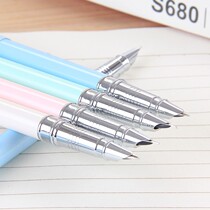 Derri fresh students with cute calligraphy metal standard type bag tip very thin 0 5mm writing pen