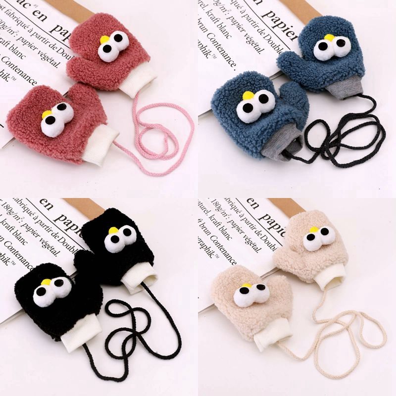 Japanese children's gloves winter warm plus fleece thick cute children autumn and winter baby boys and girls elementary school students - Taobao