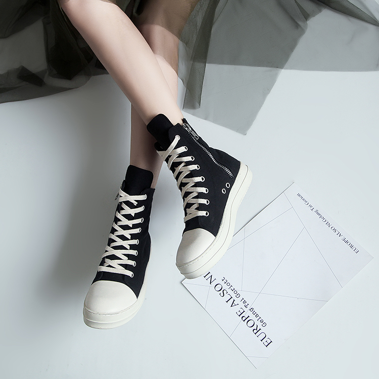 Cao-top sneakers nữ mùa thu ro Hàn Quốc phiên bản ulzzang đáy phẳng Harajuku hoang dã trắng dày dưới hip-hop nữ giày thủy triều